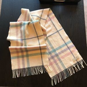 Burberry Classic Cashmere. Cream blue pink aqua.